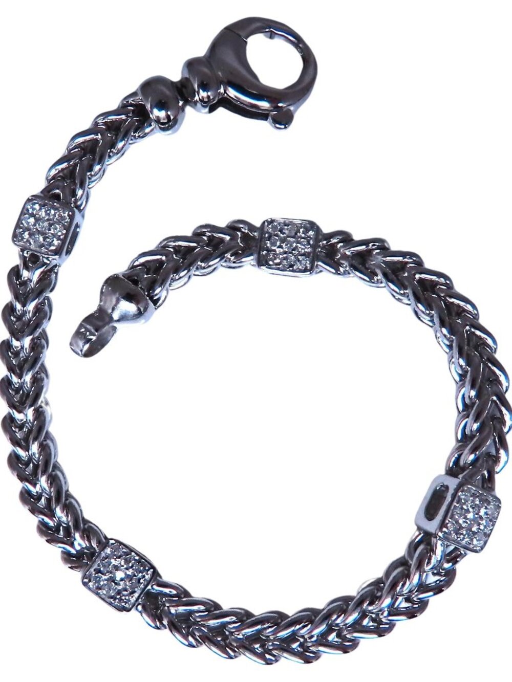Natural Round Diamond Box Link Bracelet 14kt gold 12394*